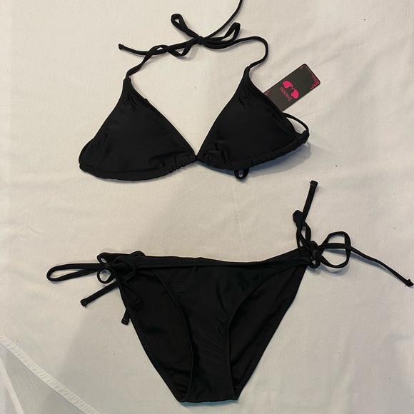 Shekini HALTER TRIANGLE TOP SHIRRED BACK BIKINI - Picture 2 of 3